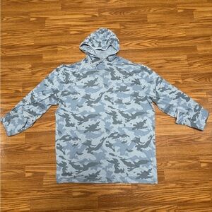 Free Fly Bamboo Camo Lightweight Hoodie Shirt Mens XL Blue Gray Camo Long Sleeve